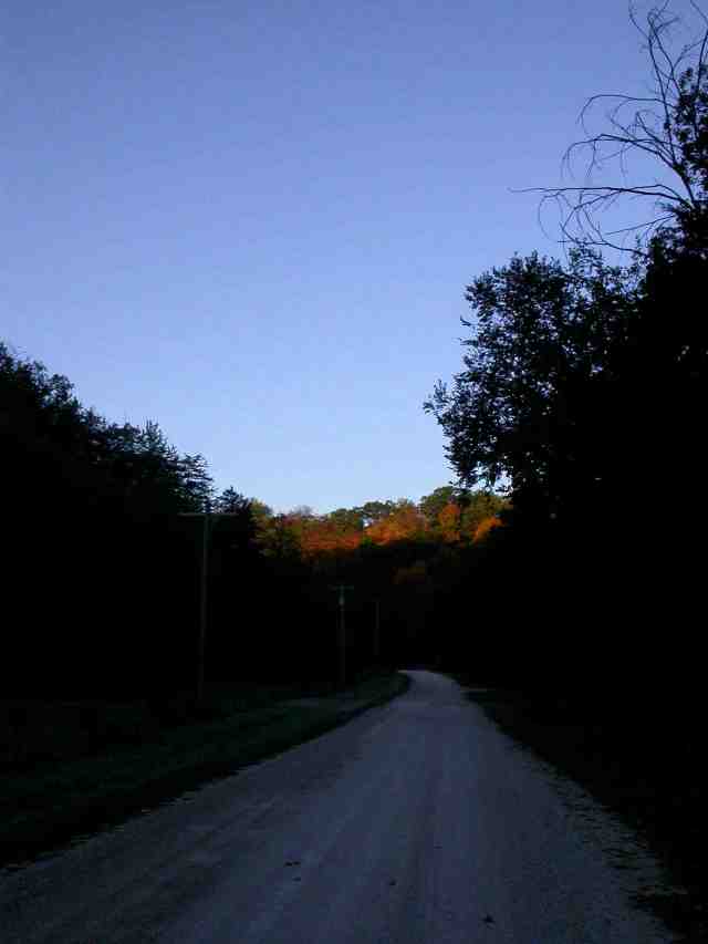Country roads like this are not unique to America, but they are a primitive art form in our country, especially to those who run and ride. 