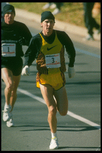 Marathoner Bob Kempainen, now a physician, ran through stomach illness to win the Olympic Trials marathon. A physician's gift for physical and mental discipline? Likely so. 