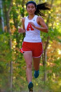 Rachel Johnson competing in Minnesota cross country