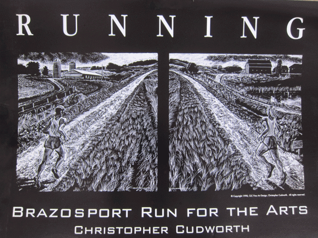 This poster by Christopher Cudworth earned the Runner's World Cream of the Crop award for top 5 running art posters in the nation. 