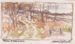 The romance of a two track captured in watercolor. Direct from life.  