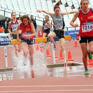 The water barrier tests both the analytical and physical skills of every athlete in the steeplechase. 