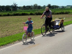 amish riding bicycle