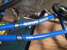 A solid chunk of blue metal. 