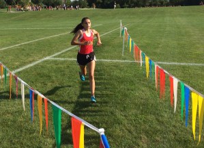 Megan Ronzone finishes her race at a strong pace.