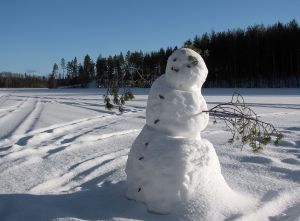 This snowperson built in a remote location does stand the chance of being neglected. 