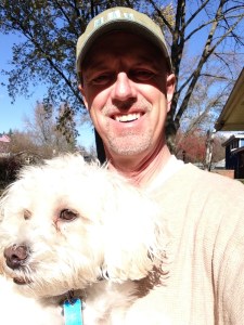 Chuck the Dog is a steady companion. We've covered more than 250 miles in our walks. 