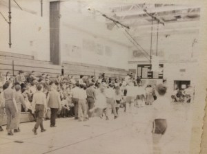 Warming up for the 7th Grade basketball championship. 