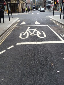 In London bikes have the right of way. 