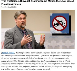 Some politicians want to tax bicyclists for the right to use the roads. 