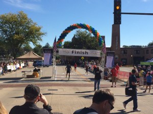 Russ at the finish line. His watched measured the race at 26.3 miles.